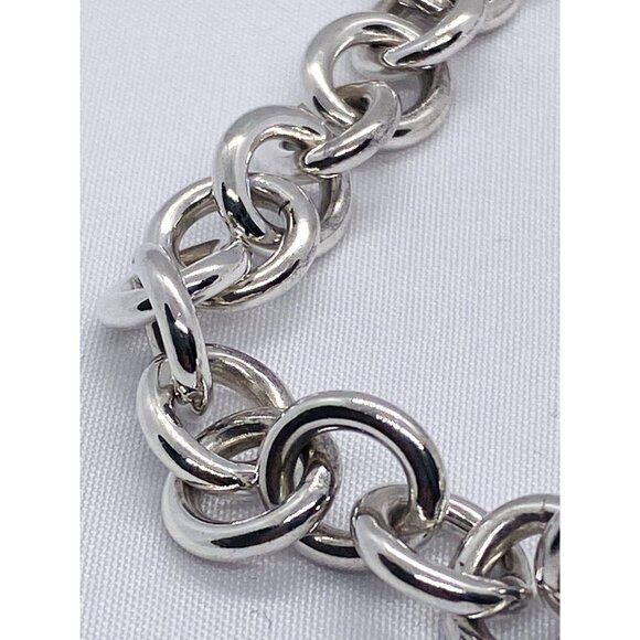 Tiffany & Co Sterling Silver Blank Heart Tag Charm Bracelet 7.75" - Picture 7 of 12